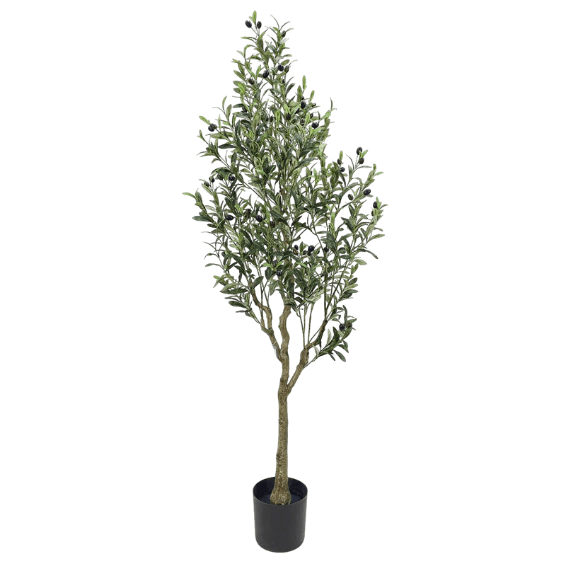 Artificial Olive Tree with Pot – Realistic 6ft Faux Olive Tree